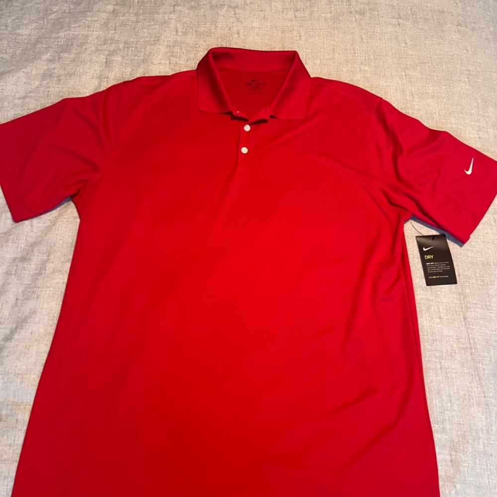 NEW Nike Dri-FIT Polo Shirt 609941 | Size XL Tall | Varsity Red | Performan…
